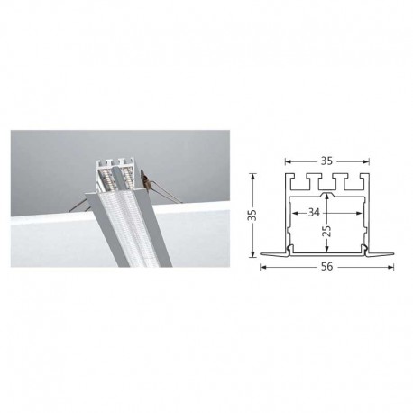 profile-aluminium-ruban-encastrable-plafond -avec-diffuseur-continu-pour-ruban-led